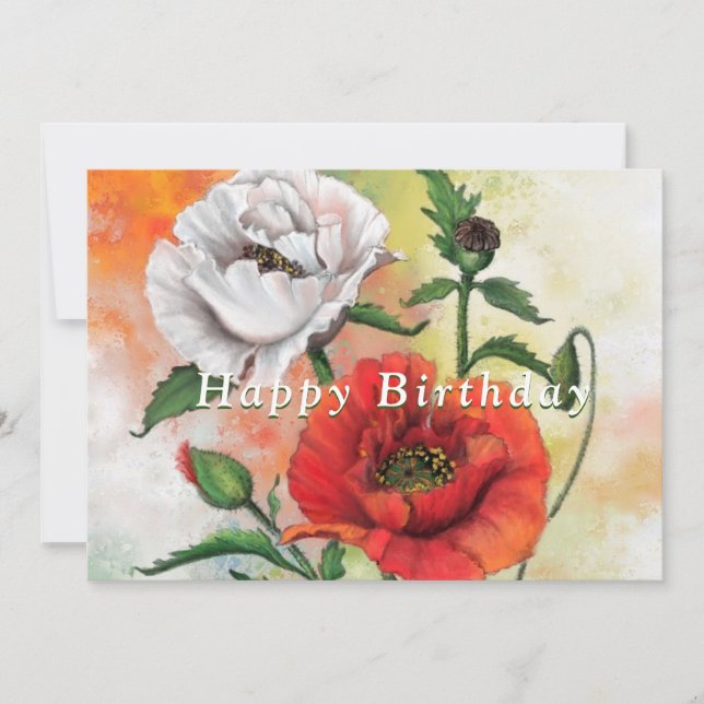 Tarjeta de cumpleaños de los lapachos blancos rojo (Anverso)
