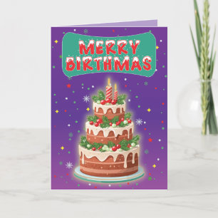 Tarjeta de cumpleaños de los Navidades de Birthmas