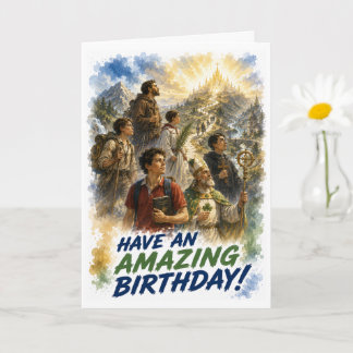 Tarjeta de cumpleaños de los santos camino al ciel