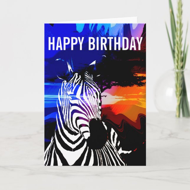 Tarjeta de cumpleaños de los sueños de cebra (Anverso)