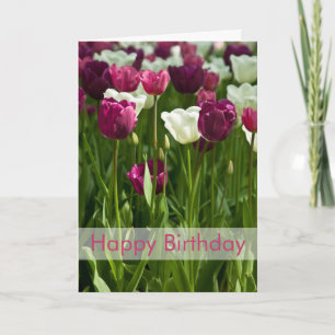 Tarjeta de cumpleaños de los tulipanes el