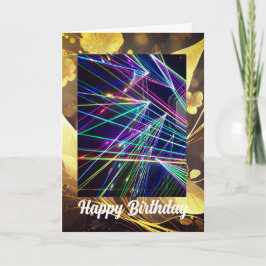 Tarjeta de cumpleaños de luces láser