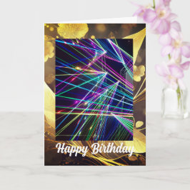Tarjeta de cumpleaños de luces láser
