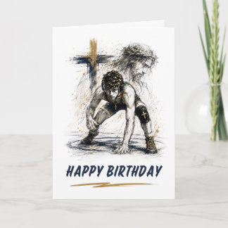 Tarjeta de cumpleaños de lucha libre católica para