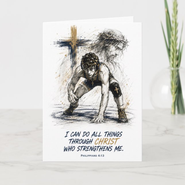 Tarjeta de cumpleaños de lucha libre católica para (Anverso)