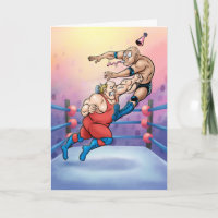 Tarjeta de cumpleaños de lucha libre profesional