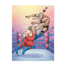 Tarjeta de cumpleaños de lucha libre profesional