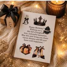 Tarjeta de cumpleaños de lujo en negro y dorado pa