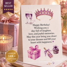 Tarjeta de cumpleaños de lujo morada para mujeres