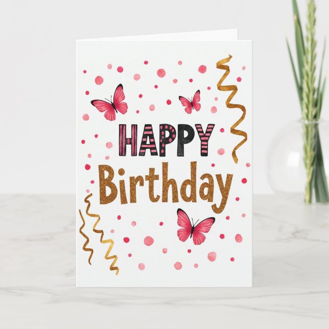 Tarjeta de cumpleaños de lunares (Anverso)