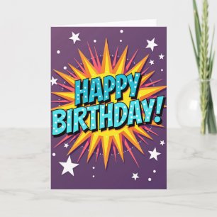 Tarjeta de cumpleaños de lunares estrellados