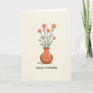 Tarjeta de cumpleaños de maceta cálida