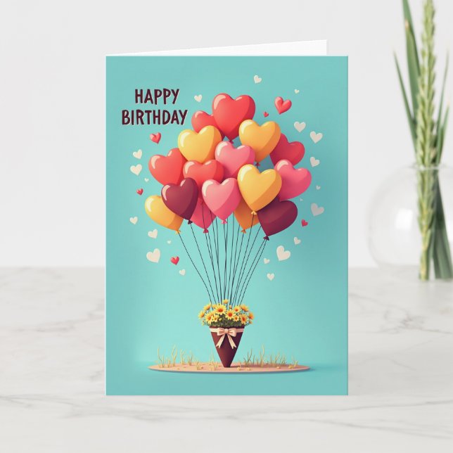 Tarjeta de cumpleaños de maceta floral (Anverso)