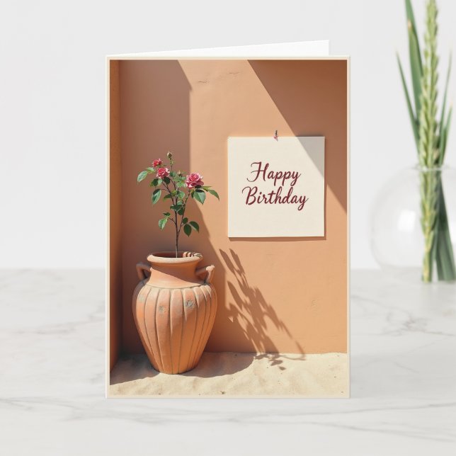 Tarjeta de cumpleaños de macetero cálido (Anverso)