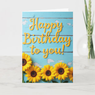 Tarjeta de cumpleaños de madera alegre