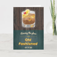 Tarjeta de cumpleaños de madera de whisky con chis