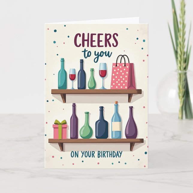 Tarjeta de cumpleaños de madera jubilosa (Anverso)