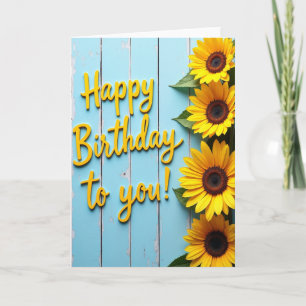 Tarjeta de cumpleaños de madera soleada