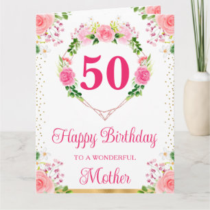 Tarjeta de cumpleaños de madre con flores de rosas