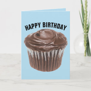 TARJETA DE CUMPLEAÑOS DE MAGDALENA DE CHOCOLATE