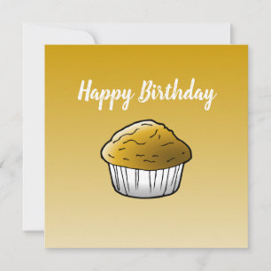 Tarjeta de cumpleaños de magdalena de vainilla