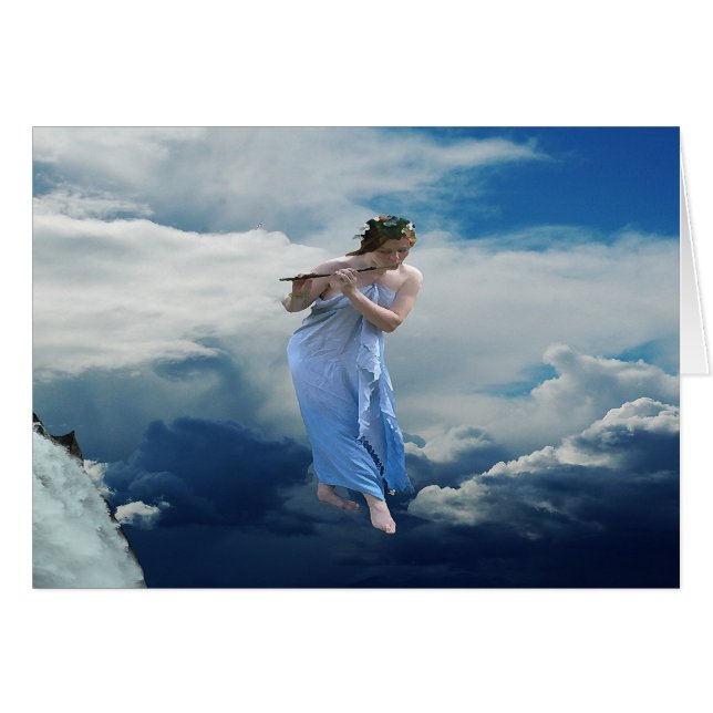 Tarjeta de cumpleaños de magia de nubes (Anverso (Horizontal))