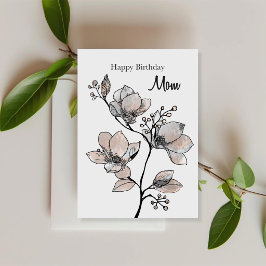 Tarjeta de cumpleaños de magnolia elegante para ma