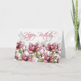 Tarjeta de cumpleaños de magnolia susurrante