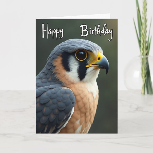 Tarjeta de cumpleaños de majestuoso pájaro (Anverso)