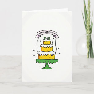 Tarjeta de Cumpleaños de Mamá con Pastel Escalonad
