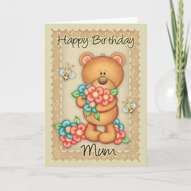 Tarjeta De Cumpleaños De mamá Con Un Bunch De Abra (Anverso)