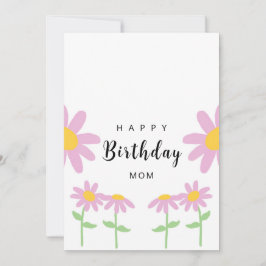 Tarjeta de cumpleaños de mamá de flores rosadas