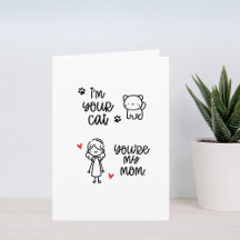 Tarjeta de cumpleaños de mamá de gato del gato