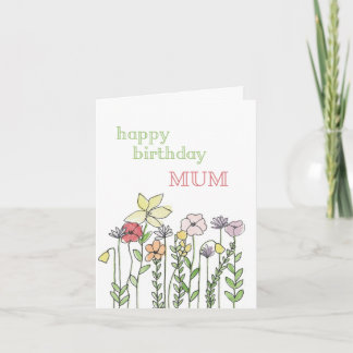 tarjeta de cumpleaños de mamá - ilustracion de flo