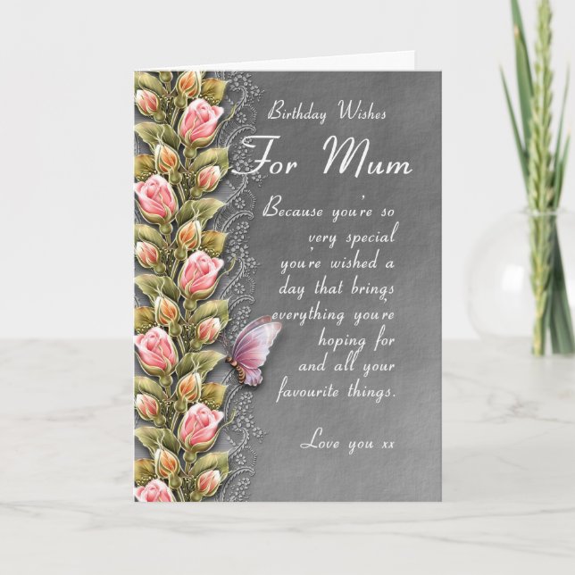tarjeta de cumpleaños de mamá - tarjeta de cumplea (Anverso)