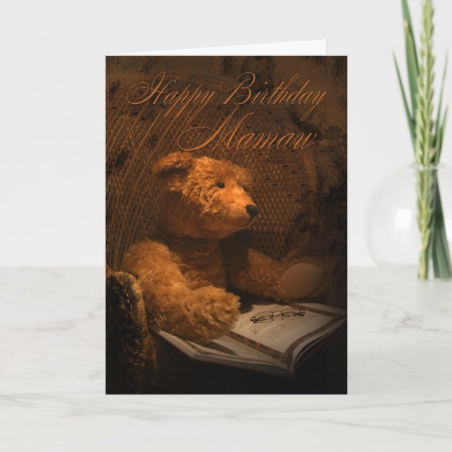Tarjeta de cumpleaños de Mamaw - oso de peluche (Anverso)