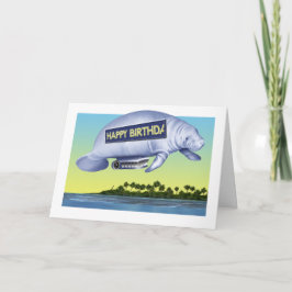 Tarjeta de cumpleaños de Manatee Blimp