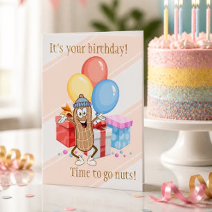 Tarjeta de cumpleaños de maní ¡Es hora de volver