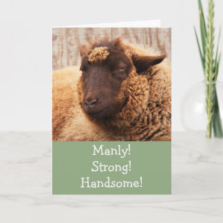 Tarjeta de cumpleaños de Manly Sheep