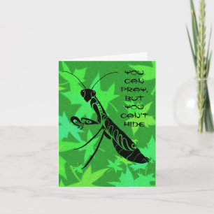Tarjeta de cumpleaños de mantis de oración tribal