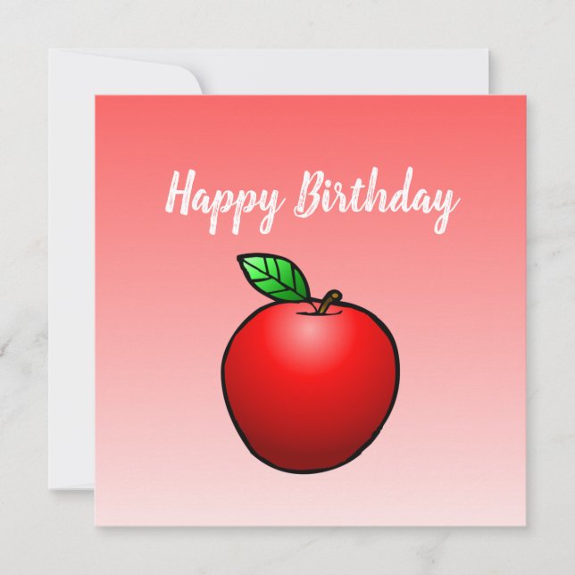 Tarjeta de cumpleaños de manzana (Anverso)