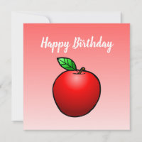 Tarjeta de cumpleaños de manzana roja