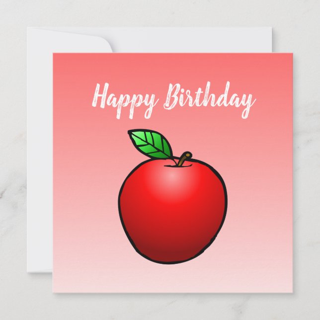 Tarjeta de cumpleaños de manzana roja (Anverso)