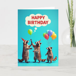 Tarjeta de cumpleaños de mapache