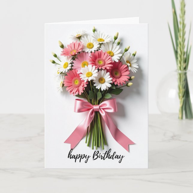 Tarjeta de cumpleaños de margarita (Anverso)