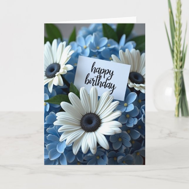 Tarjeta de cumpleaños de margarita blanca (Anverso)
