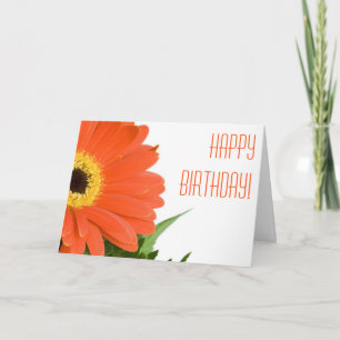 Tarjeta de cumpleaños de margarita naranja persona