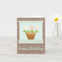 Tarjeta de cumpleaños de margaritas de papel en la