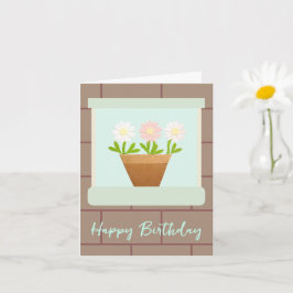 Tarjeta de cumpleaños de margaritas de papel en la