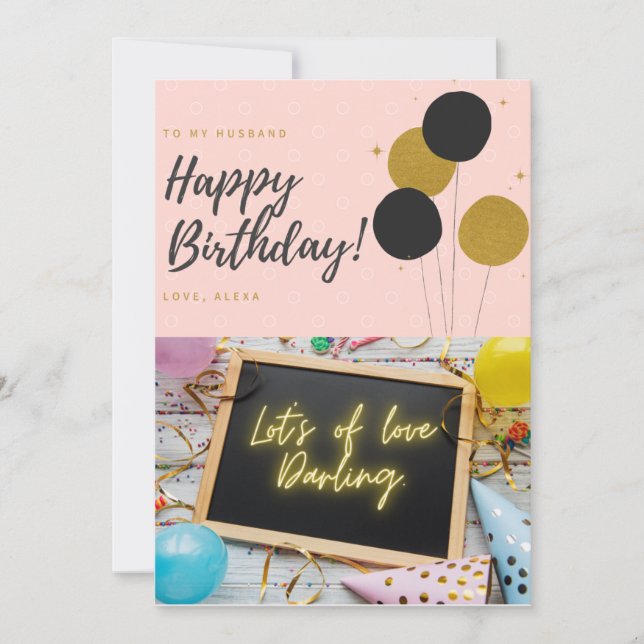 Tarjeta de cumpleaños de marido (Anverso)